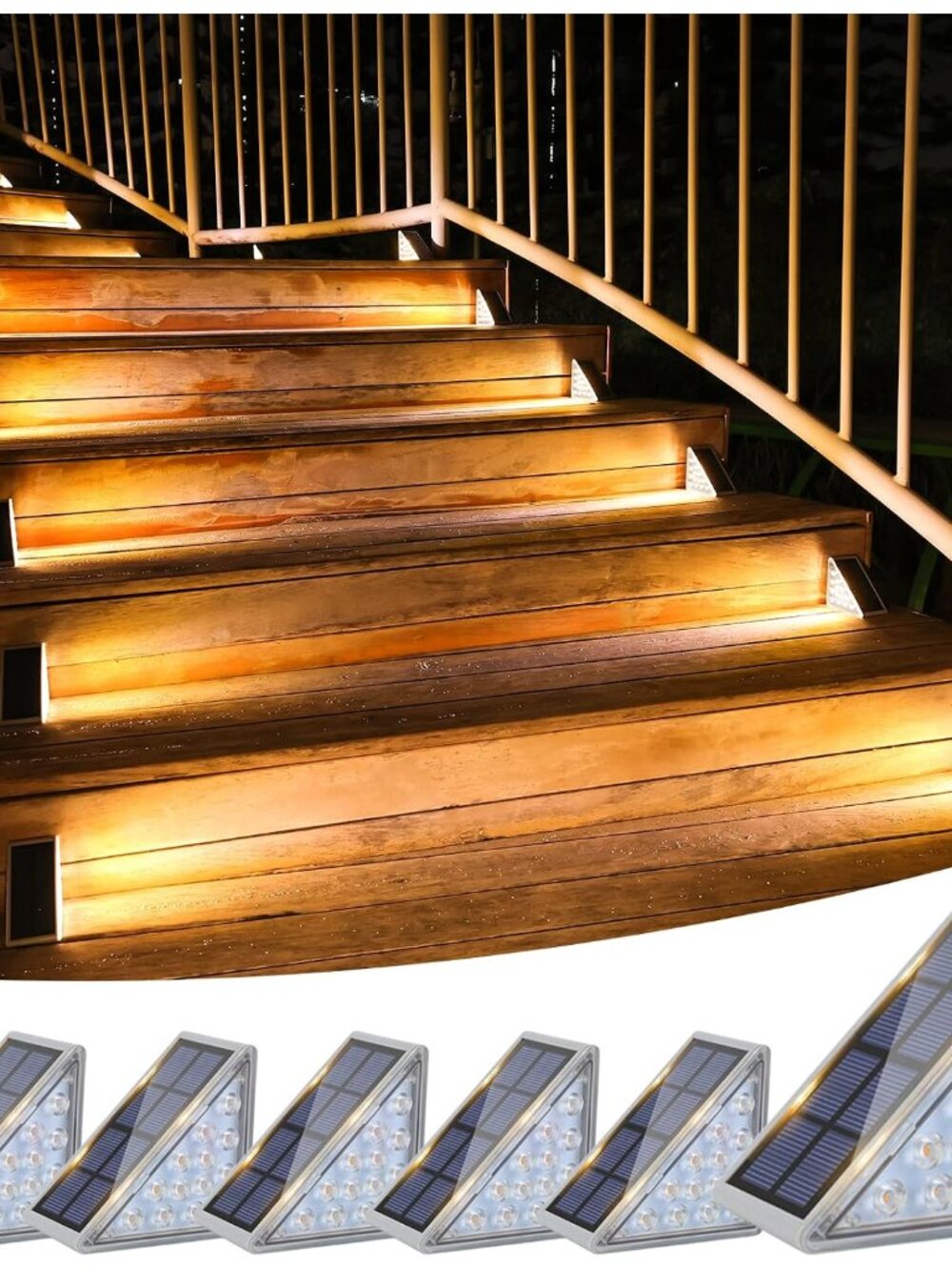 Solar Stair Lights 6 Pack, Solar Step Lights Outdoor Waterproof